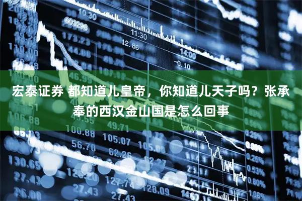 宏泰证券 都知道儿皇帝，你知道儿天子吗？张承奉的西汉金山国是怎么回事